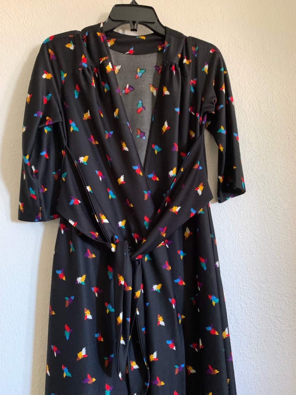 Black Maxi Duster with Colorful Print - Picture 6 of 9